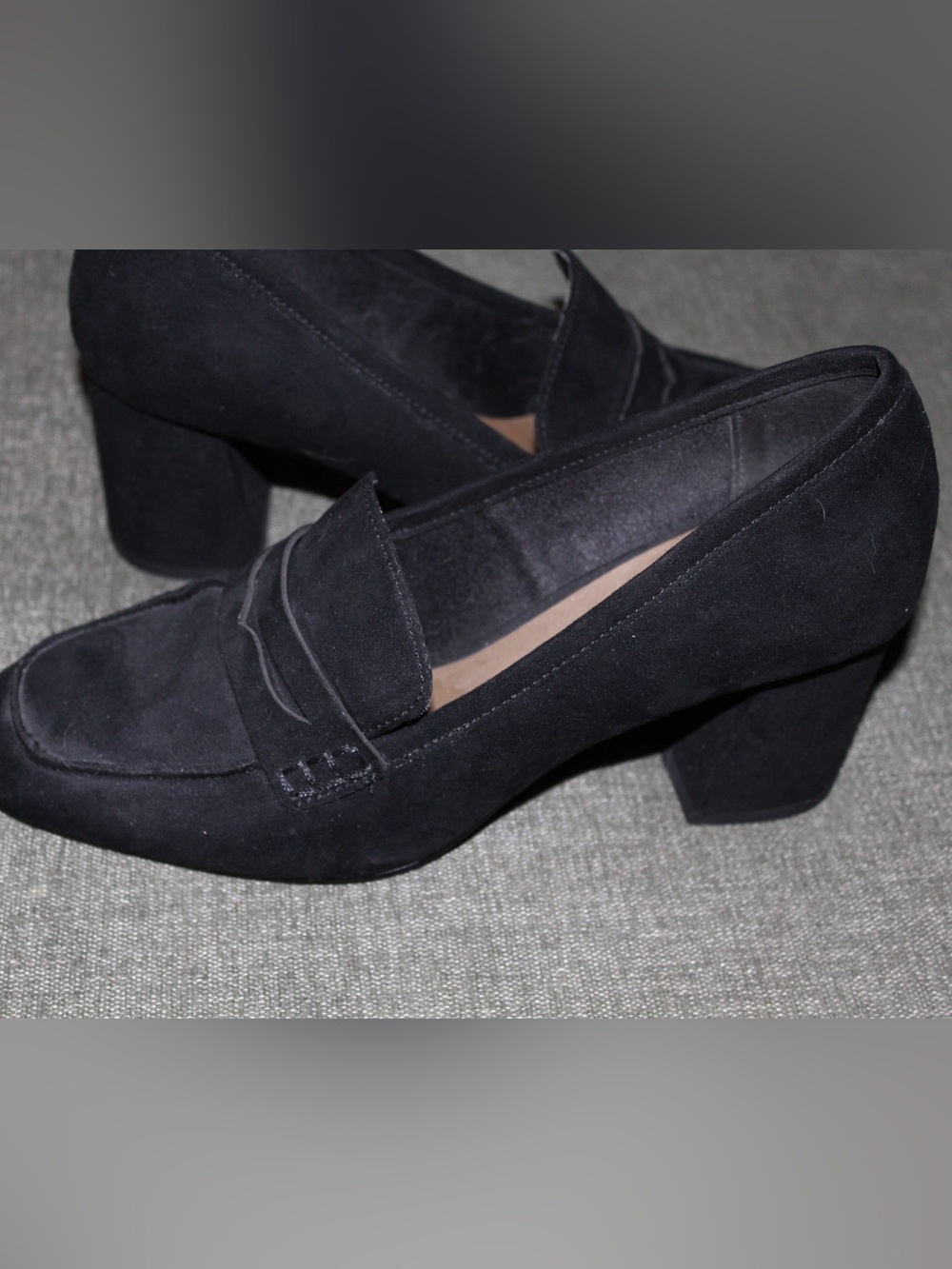 Solanz Black Suede Penny Loafers - Women - Picture 3 of 4